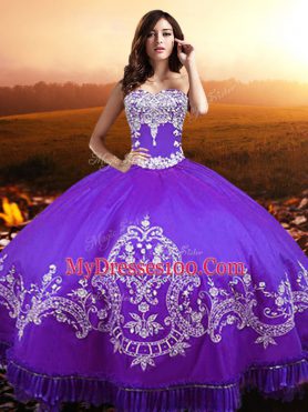 Nice Taffeta Sleeveless Floor Length Quince Ball Gowns and Beading and Appliques