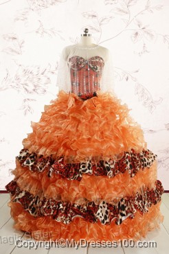 Beautiful Orange Quinceanera Dresses with Ruffles