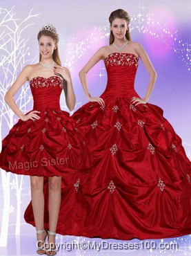 2016 Strapless Quinceanera Dress with Embroidery and Pick Ups