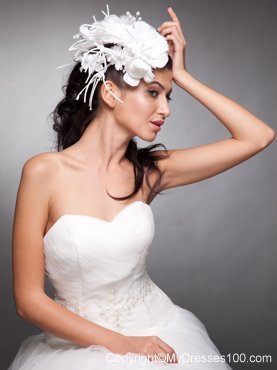 Pearls Hand Made Flowers Taffeta Headpieces
