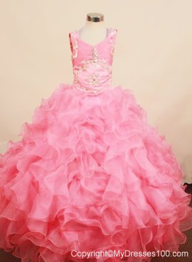 Best Ruffles 2013 Little Girl Pageant Dress Square Neck With Floor-Length Organza