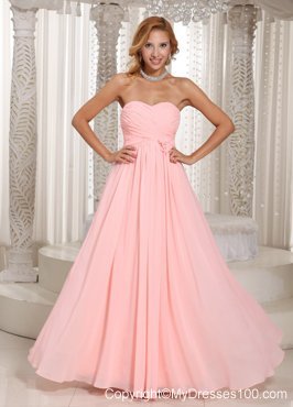 2013 Sweetheart Baby Pink Stylish Long Maxi Dresses Ruched Bodice