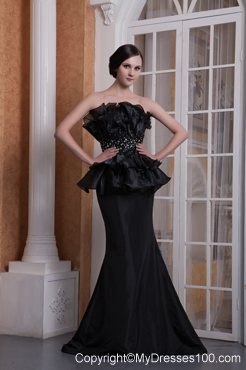 Strapless Beaded Mermaid Prom Dress Sweep Train in Style