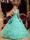 Apple Green Ball Gown Strapless Floor-length Ruffles Taffeta and