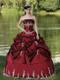 Custom Made Burgundy Quinceanera Dress Party Wear With Satin Emb