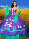 Multi-color Ball Gowns Taffeta Sweetheart Sleeveless Embroidery Floor Length Lace Up Sweet 16 Quinceanera Dress