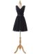 Attractive Mini Length A-line Sleeveless Navy Blue Quinceanera Court of Honor Dress Lace Up