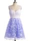 Charming Knee Length Lavender Dama Dress Straps Sleeveless Lace Up