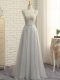 Sleeveless Sweep Train Lace Zipper Quinceanera Court of Honor Dress