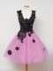 Hot Sale Lilac Straps Neckline Lace Damas Dress Sleeveless Zipper