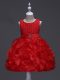 Organza Sleeveless Knee Length Little Girls Pageant Gowns and Ruffles and Belt