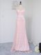 Trendy Floor Length Column/Sheath Sleeveless Baby Pink Damas Dress Zipper