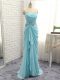 Sweetheart Sleeveless Zipper Dress for Prom Baby Blue Chiffon