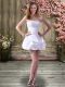 Fantastic Chiffon Sleeveless Mini Length Wedding Dress and Beading and Embroidery