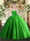 Sweetheart Sleeveless Lace Up Quinceanera Gown Green Tulle
