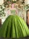 Pretty Ball Gowns Ball Gown Prom Dress Olive Green Sweetheart Tulle Sleeveless Floor Length Lace Up