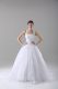 Lace Bridal Gown White Lace Up Sleeveless Brush Train