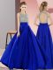 Royal Blue Scoop Backless Beading Dress for Prom Sleeveless