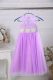 Lavender Sleeveless Lace Tea Length Flower Girl Dresses for Less