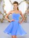 Baby Blue Sweetheart Lace Up Ruching Quinceanera Court of Honor Dress Sleeveless