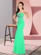 Hot Selling Floor Length Turquoise Prom Evening Gown Chiffon Sleeveless Beading