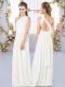 White Criss Cross Dama Dress Lace Sleeveless Floor Length