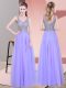 Super Sleeveless Floor Length Beading Zipper Prom Party Dress with Lavender