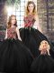 Sleeveless Floor Length Quinceanera Dress and Embroidery