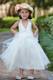 White Halter Ankle-length Taffeta and Tulle Beading and Flower Girl Dress