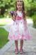 White and Pink Scoop Tea-length Flower Girl Dress Taffeta and Organza