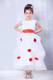 White and Red Scoop Ankle-length Organza and Taffeta Flower Girl Dress