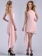 New Style Scoop Empire Chiffon Asymmetrical Mother of The Bride Dress in Baby Pink