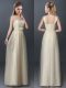 Noble Scoop Sleeveless Lace and Hand Made Flower Lace Up Dama Dress for Quinceanera