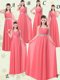 Exquisite Watermelon Bridesmaid Dresses with Ruching and Beading