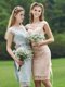 Luxurious See Through Scoop Cap Sleeves Bridesmaid Dress with Sashes