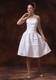 Simple Strapless Knee-length Wedding Dresses with Zipper Up Back