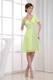 Yellow Green V-neck Cocktail Dress for Homecoming Party