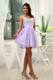 Beading Straps Lilac Beading Cocktail Dress with Mini-length