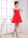 Fashion Beading Sweetheart Mini-length Red Cocktail Dress