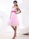Beautiful Cocktail Dress With Baby Pink Sequins and Sashes 2013