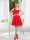 2016 The Most Popular One Shoulder A Line Dama Dresses with Ruching