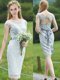 Wonderful Scoop Cap Sleeves Sashes Dama Dress in Grey