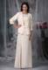 Scoop Neckline with Appliques Champagne Mothers Dress For Weddings