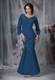 Dark Teal Mermaid Mother Of The Bride Dress with 3 4 Length Sleeves