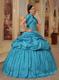 Turqoise Sweetheart Pick-ups Quinceanera Dresses with Appliques