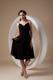 Black Dama Dresses For Quinceanera Spaghetti Straps Ruch and Bow