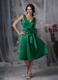 Elegant Dark Green Dama Dresses For Quinceanera with V-neck