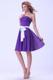 Purple Dama Dresses For Quinceanera With White Sash Knee-length