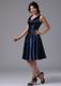 V-neck Empire and Ruch For Navy Blue Prom Dress In Bellflower California