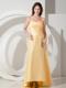 Ruch Yellow Empire Sweetheart Brush Taffeta Evening Dress Hi-lo